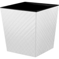 Кашпо Манхэттен квадрат 301мм Cube 22л белоснежный жасмин с вставкой IG6712 /4шт/ПР