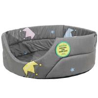 Лежанка овальная стеганая поролоновая хлопок Короны МИКС 52*46*20см/DONBARON