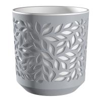 Кашпо Листья 1,25л серый/белый КШ-9822