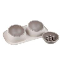 Миска двойная пластик ТВИКС МАКСИ д/кошек и собак 2*450мл нефрит+подарок(миска) /М1813/М-пластика