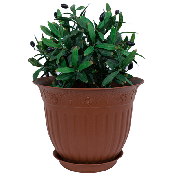 Цветочный горшок Виноград 6л терракотовый с поддоном 5PL0165 
