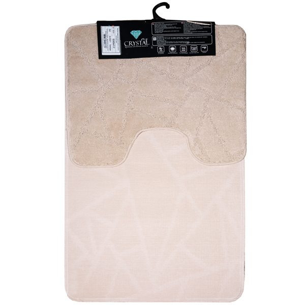 Комплект ковриков д/ванной и WC Геометрия 60*100/50*60см бежевый МС2-301 /25шт/ My Crystal