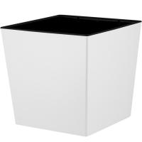 Кашпо Лондон квадрат 125мм Cube 4,2л белоснежный жасмин с вставкой ING7800
