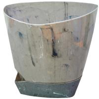 Кашпо Элеганс Минерал 0,5л серый мрамор с прик. под. /20шт/Рад