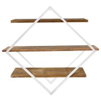 Подставка ЛОФТ настенная РОМБ 51-04 белая 71*23*71см РЗДИ