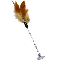 Игрушка к Дразнилка c присоской на пружине 25см перья ИК-129