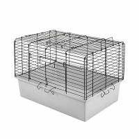 Клетка для кроликов и морских свинок складная  КРОЛИК №2 размер 58*40*32,5см св.сер/черный