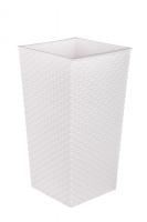 Кашпо Ротанг 23*22*41,5см белый со вставкой/М6825