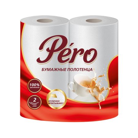 Полотенце бумажное 2 слоя Pero 2 рулона
