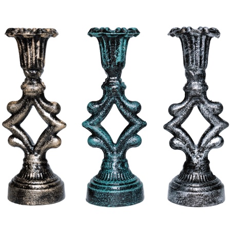 ДЕКОР Подсвечник Ампир антик серебро РЗДИ/1шт