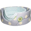 Лежанка овальная стеганая поролоновая хлопок Горох МИКС 52*46*20см/DONBARON